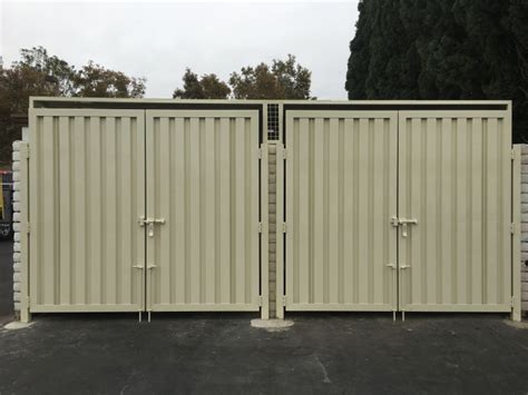 trash enclosure doors with metal panels fabrication details|aluminum trash enclosures.